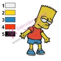 Bart Simpson Dissatisfied Embroidery Design